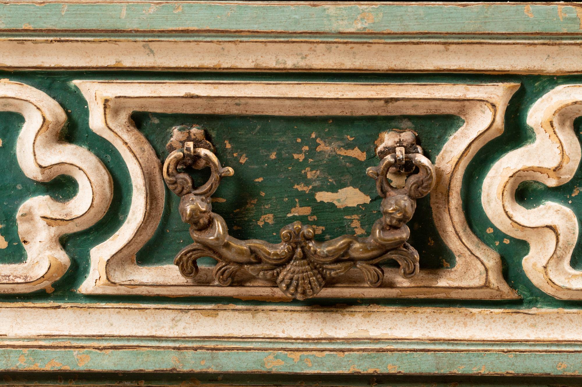 An Italian Green-Painted Chest of Drawers