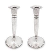 A Pair of Tiffany and Co Silver Candlesticks