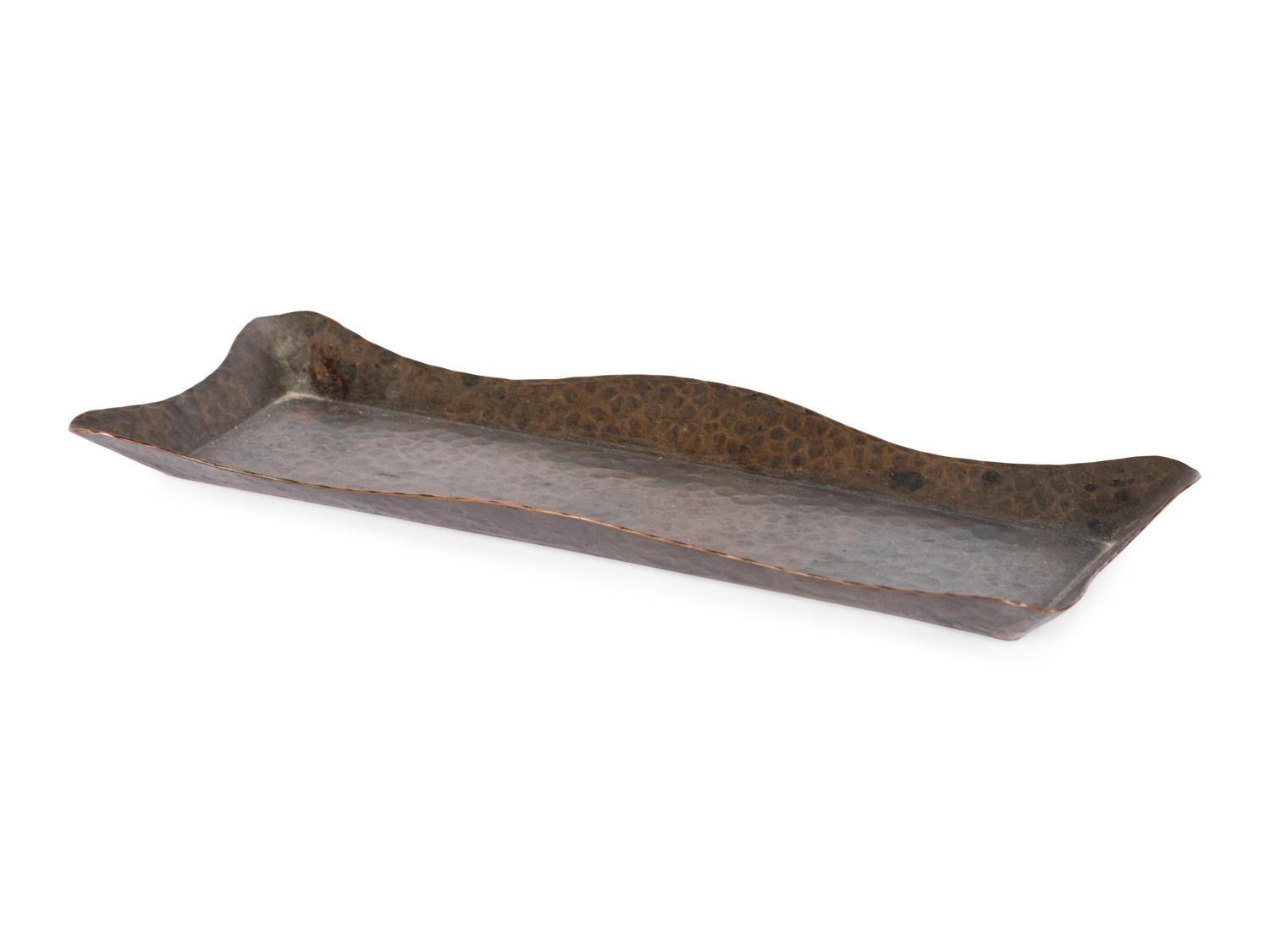 A Gustav Stickley Hammered Copper Pen Tray
