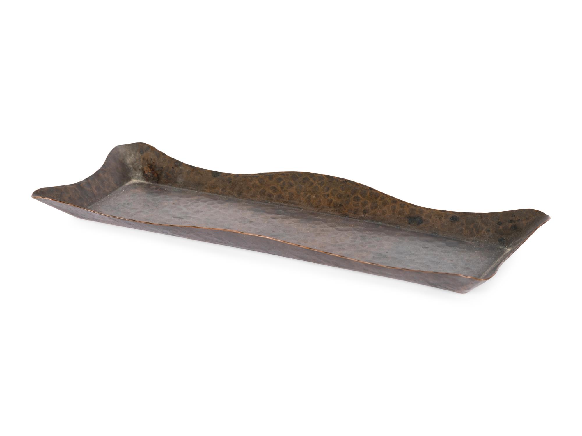 A Gustav Stickley Hammered Copper Pen Tray