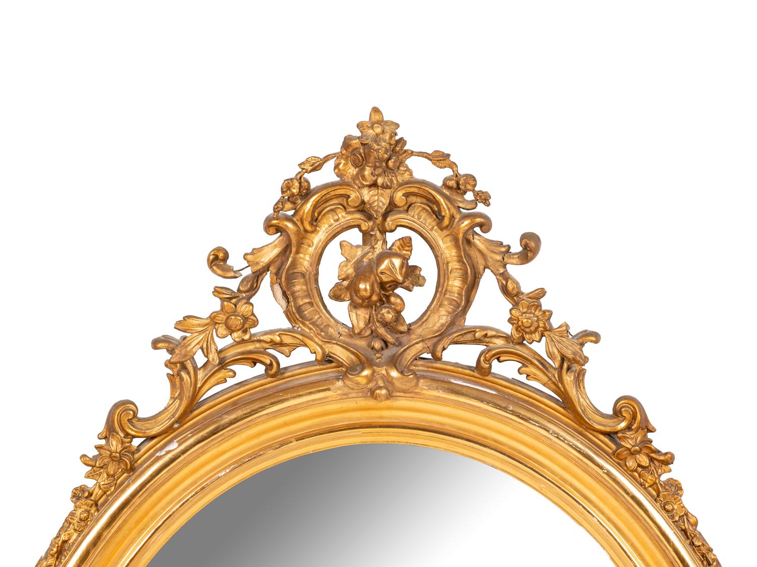 A Napoleon III Style Carved Giltwood Mirror