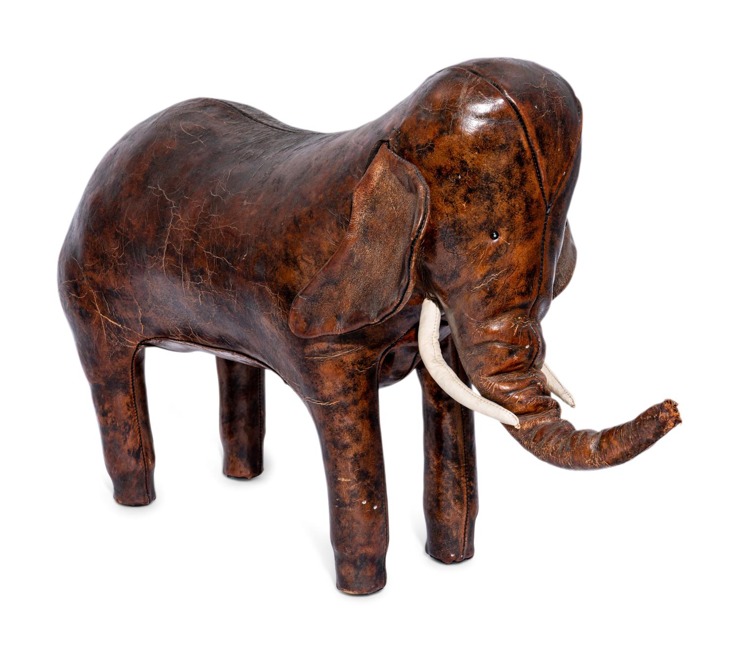 An Omersa and Co. Leather Elephant Footstool