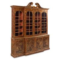 A George II Style Japanned Breakfront Bookcase
