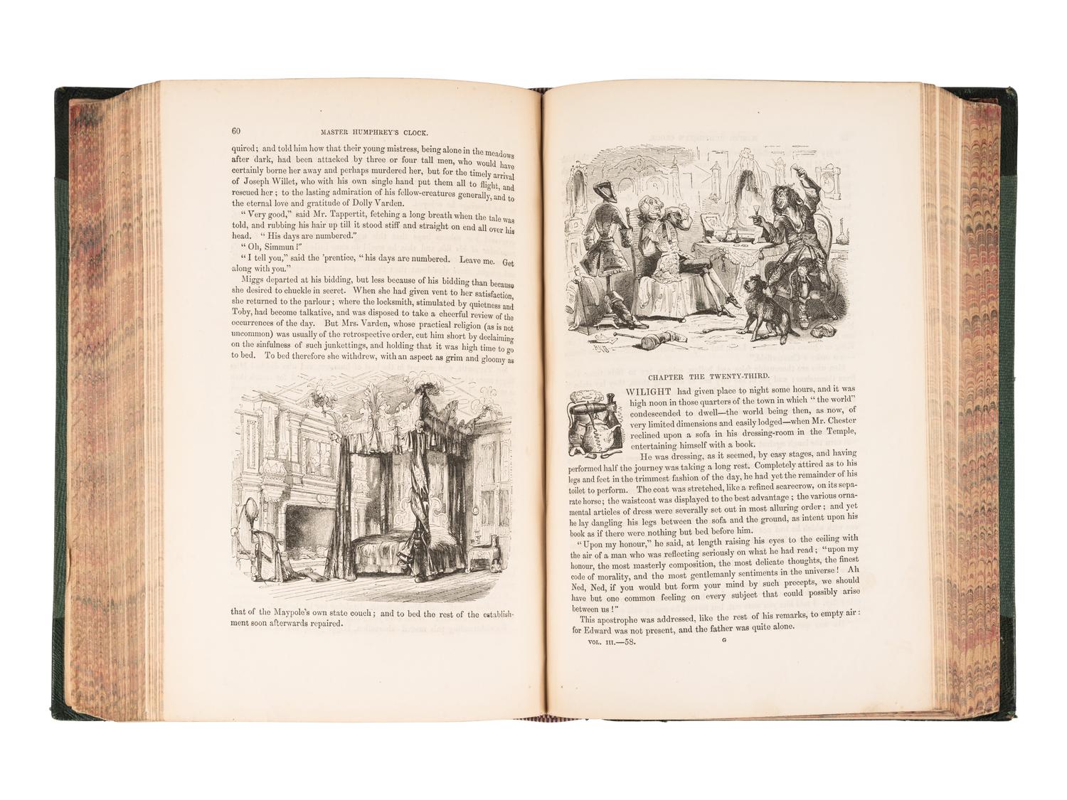DICKENS, Charles (1812-1870). Master Humphrey's Clock . London: Chapman and Hall, 1840-1841.