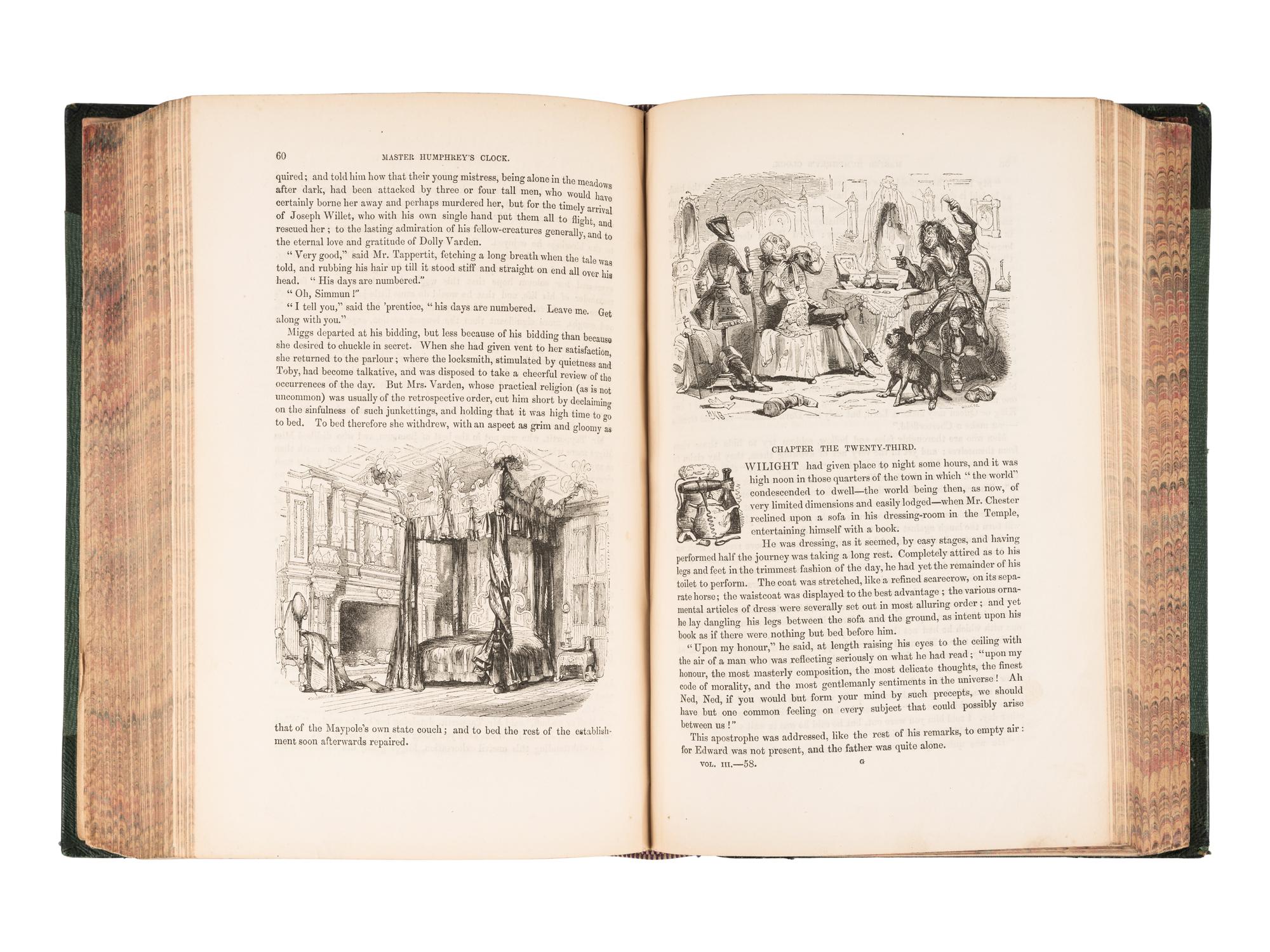 DICKENS, Charles (1812-1870). Master Humphrey's Clock . London: Chapman and Hall, 1840-1841.