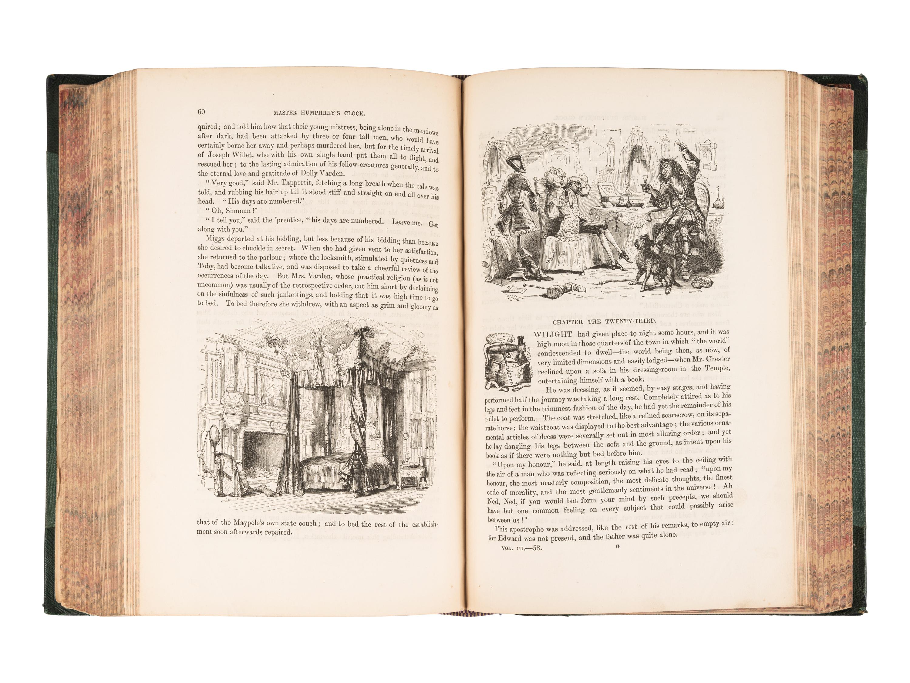 DICKENS, Charles (1812-1870). Master Humphrey's Clock . London: Chapman and Hall, 1840-1841.