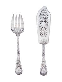An English Silver Presentation Fish Set — Francis Higgins, London, 1861