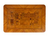 A German Fruitwood Crossbanded and Marquetry Side Table