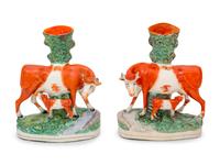 A Pair of Staffordshire Spill Vases — 19TH CENTURY