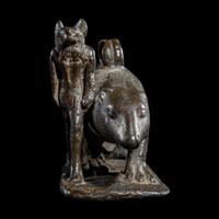 An Egyptian Bronze Anubis and Ichneumon