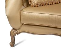 A Contemporary French Provincial Style Gold Silk and Cotton Upholstered Couch — 20TH CENTURY