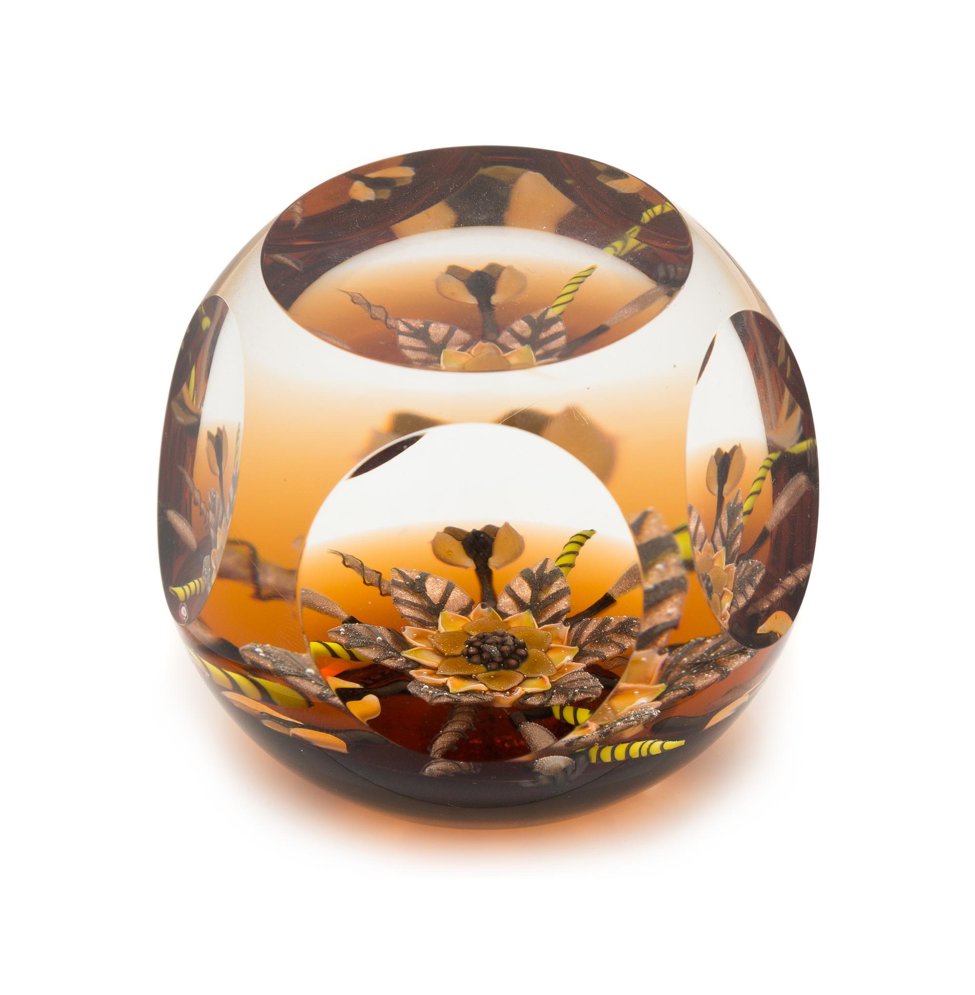 Caithness Glass, Scotland, by Rosette Fleming, a harvest festival paperweight