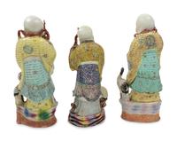 Three Chinese Famille Rose Porcelain Figures of Shoulao