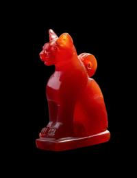 An Egyptian Carnelian Cat Amulet