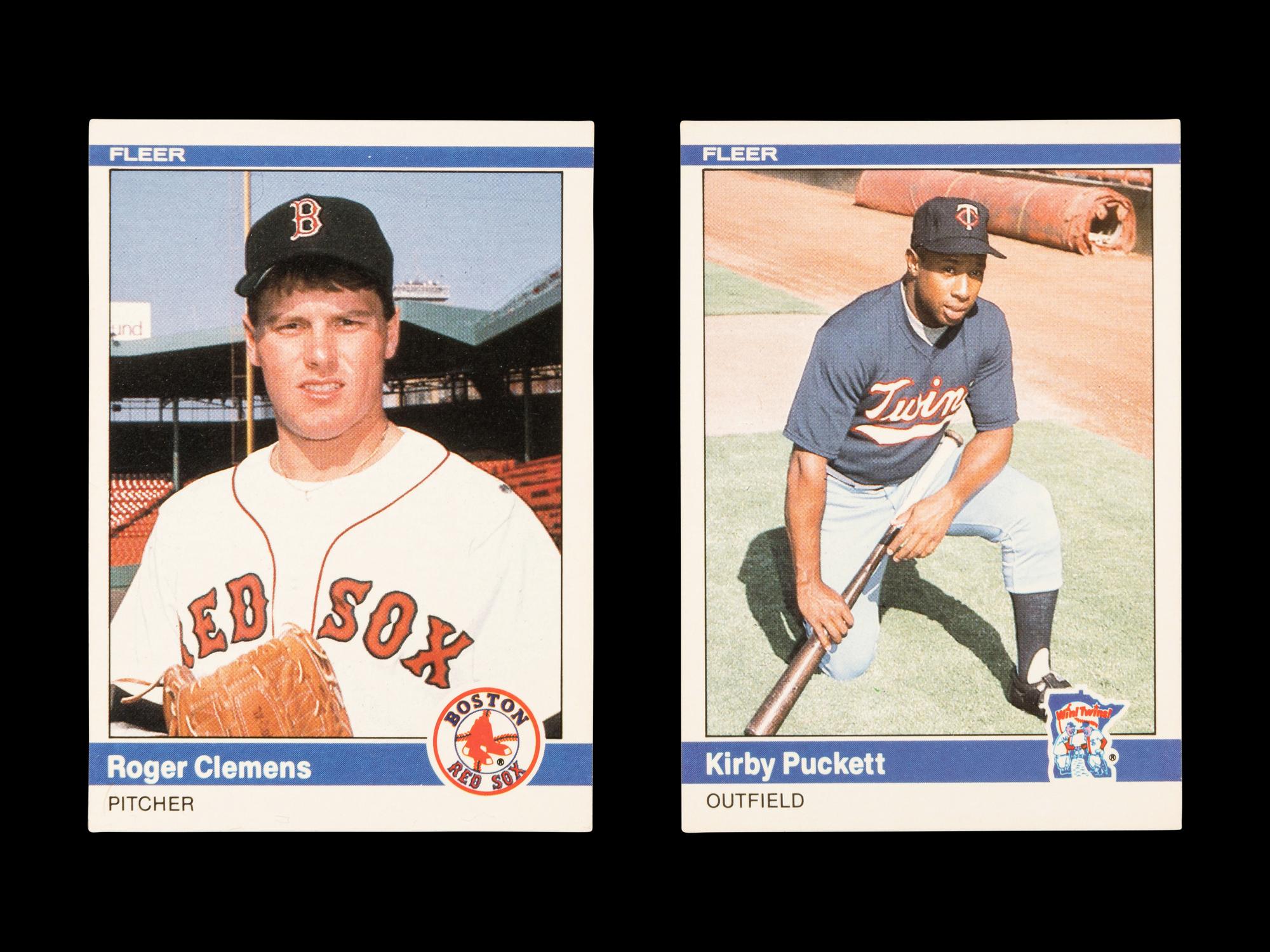 A Group of 1984 Fleer Update Roger Clemens and Kirby Puckett Rookie Baseball Cards,