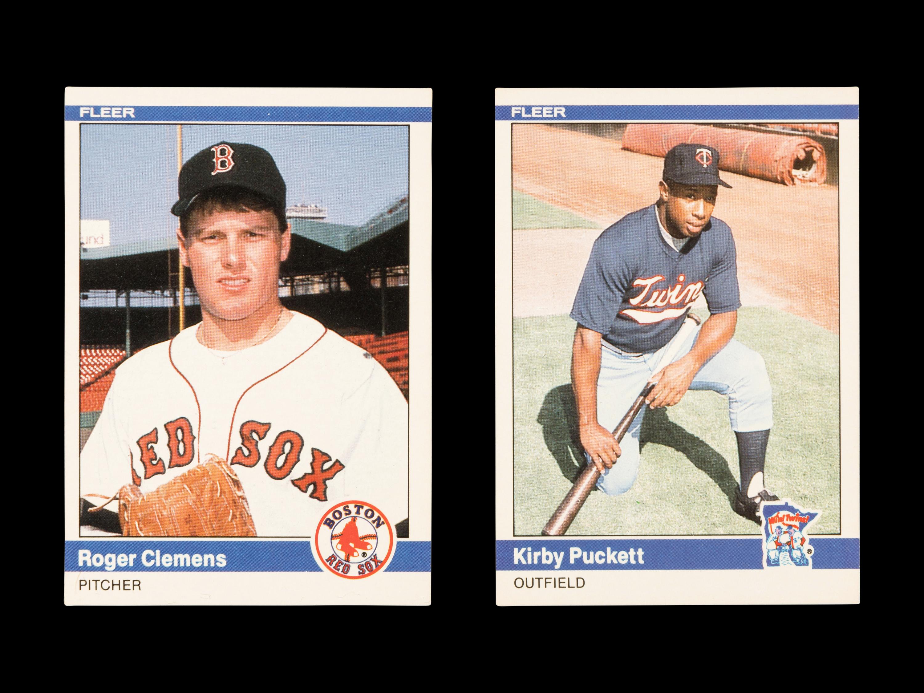 A Group of 1984 Fleer Update Roger Clemens and Kirby Puckett Rookie Baseball Cards,