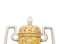 A Pair of Italian Glazed Ceramic Aptware Urns