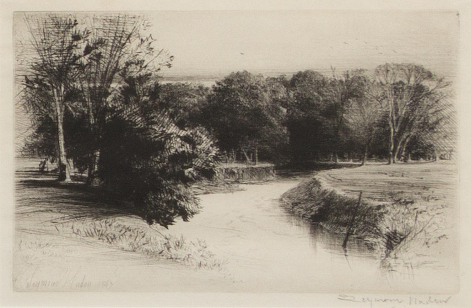 Seymour Haden, (British, 1818-1910), A Sunset in Ireland, Egham Lock, and The Three Sisters (a group of 3 etchings)