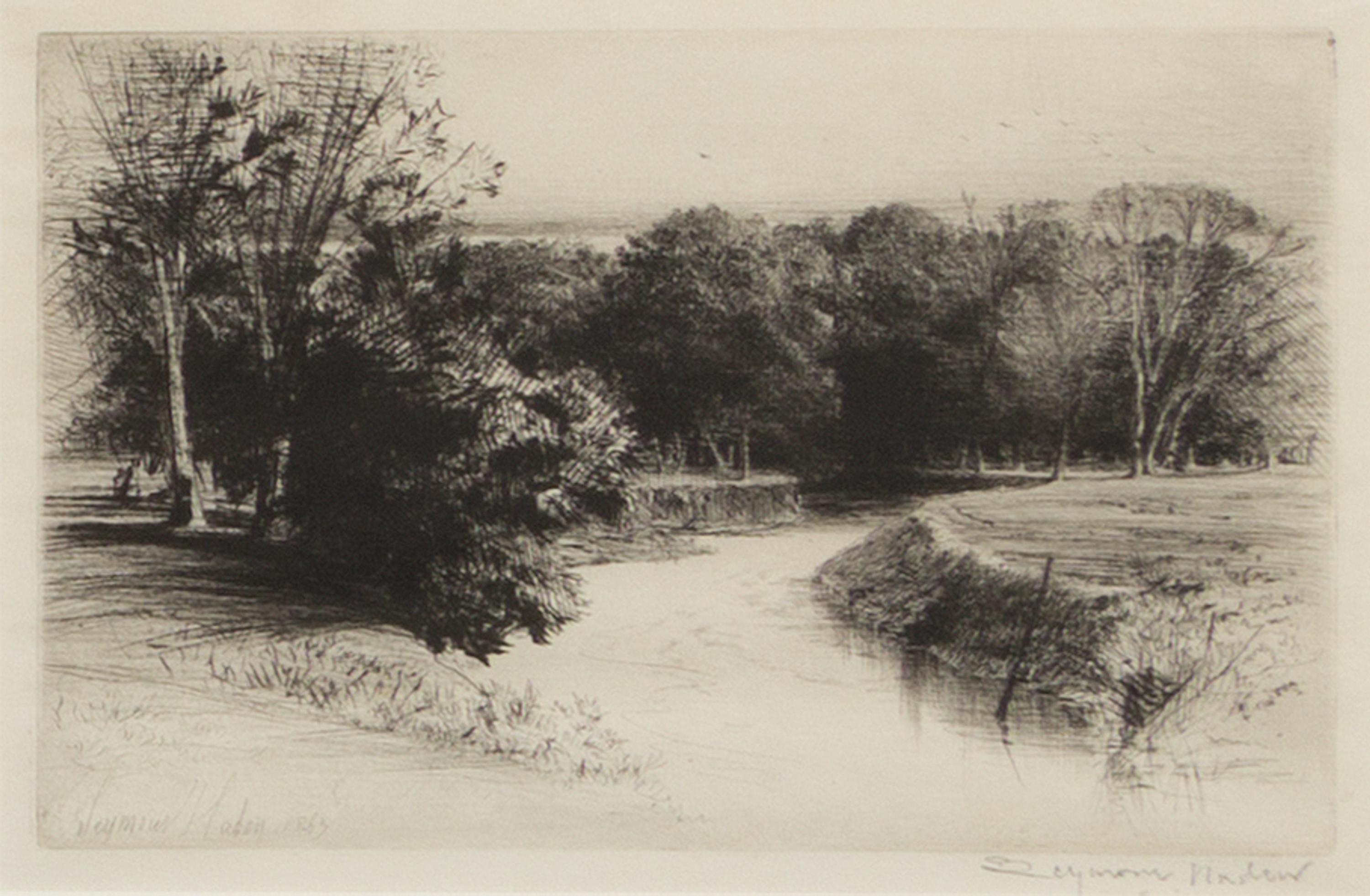 Seymour Haden, (British, 1818-1910), A Sunset in Ireland, Egham Lock, and The Three Sisters (a group of 3 etchings)