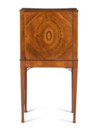 A George III Rosewood, Amaranth and Marquetry Cabinet on Stand