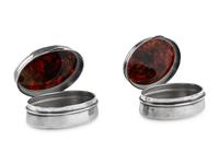 A Pair of English Silver and Tortoise-Shell Mounted Dresser Boxes
