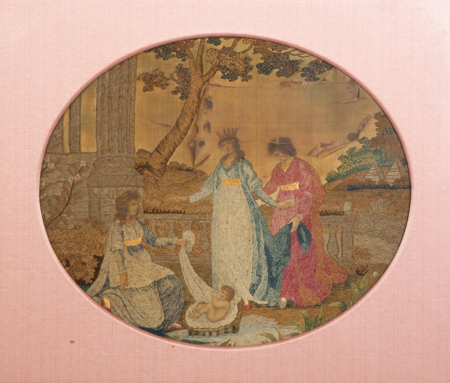 Four Needlework and Silk Pictures