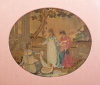 Four Needlework and Silk Pictures
