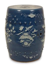 A Chinese Blue Glazed Garden Stool
