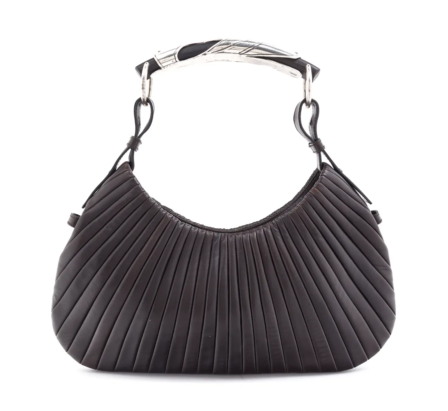 希少 YVES SAINT LAURENT ''Mombasa'' An Yves Saint Laurent Brown Leather Mombasa Handbag, 14
