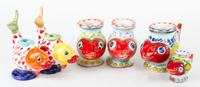 Six Italian Ceramic Fish-form Vases