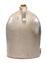 A Rare Curtis Fenton 'Pure Cold Water' Stenciled Stoneware Cooler