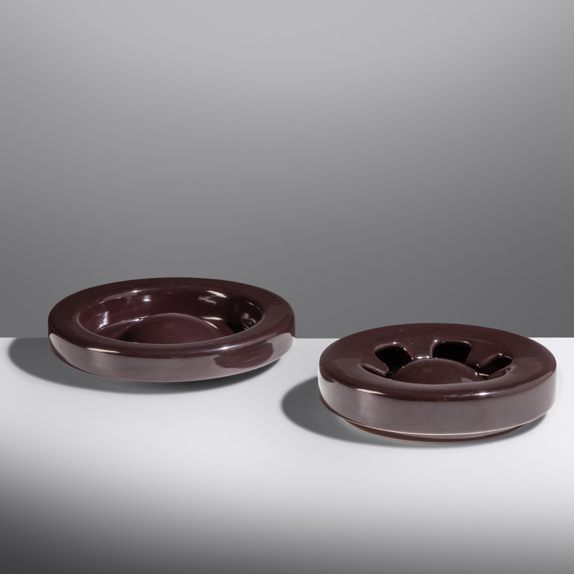 Two Ashtrays, model M39 and M/37 Fratelli Brambilla, Italy