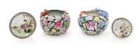 Four Chinese Famille Rose Porcelain Articles Height of largest 3 3/4 inches. — 20TH CENTURY