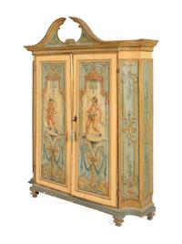 An Italian Baroque Style 'Commedia Dell'Arte' Painted Cabinet