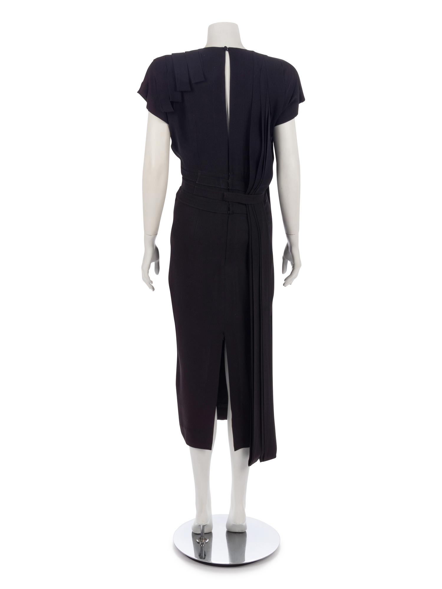 Black Crepe Evening Dress, Attributed to Adrian, 1940s