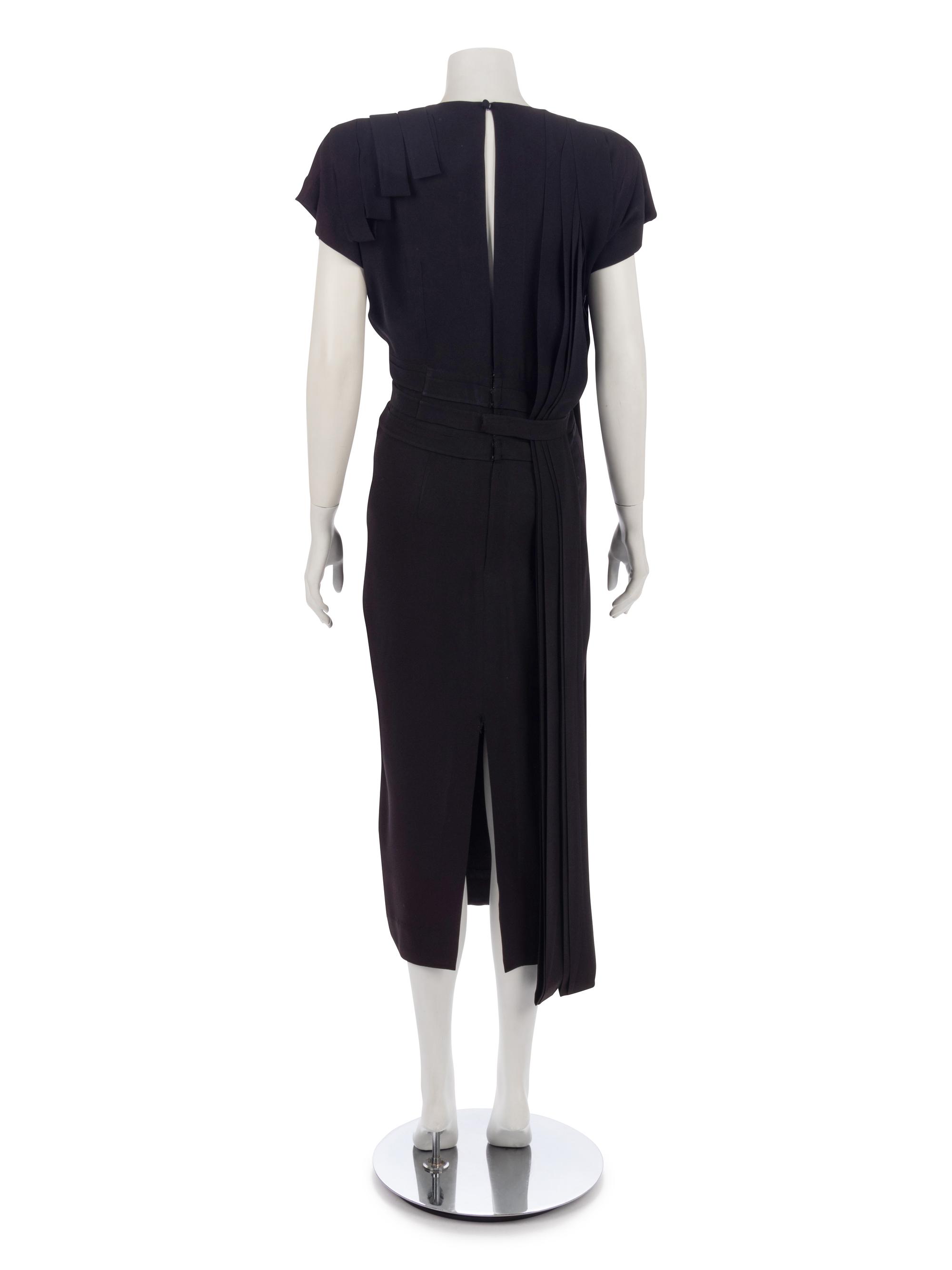 Black Crepe Evening Dress, Attributed to Adrian, 1940s