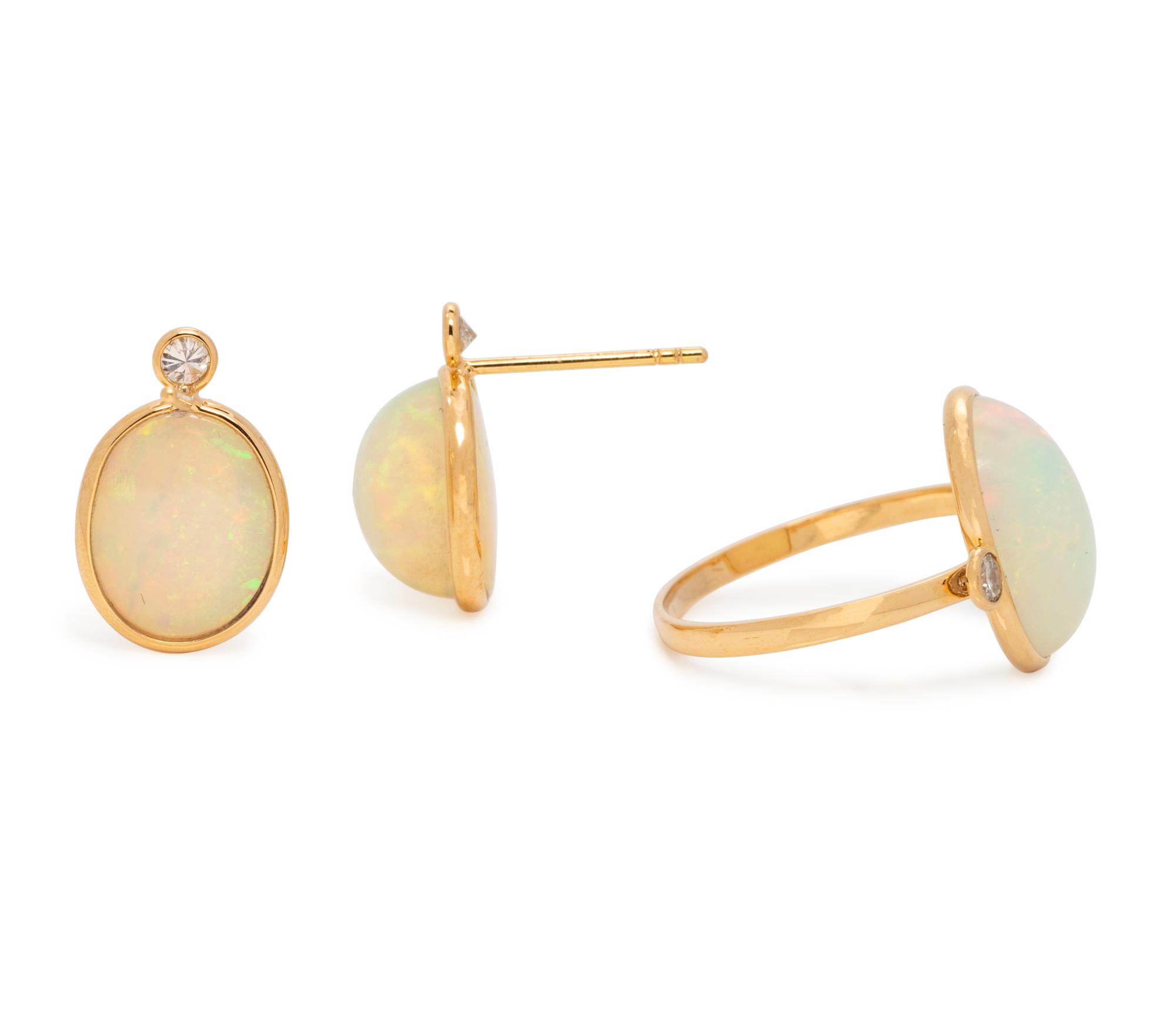 OPAL AND DIAMOND SET