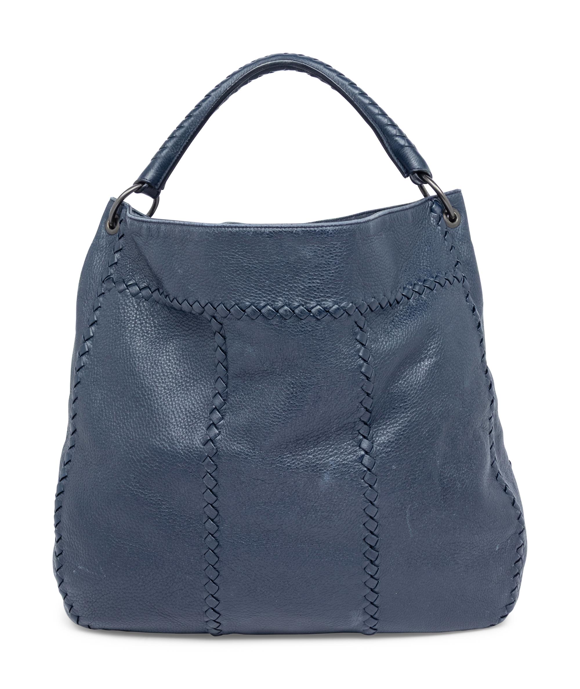 Bottega Veneta, Navy Grained Leather Hobo Bag