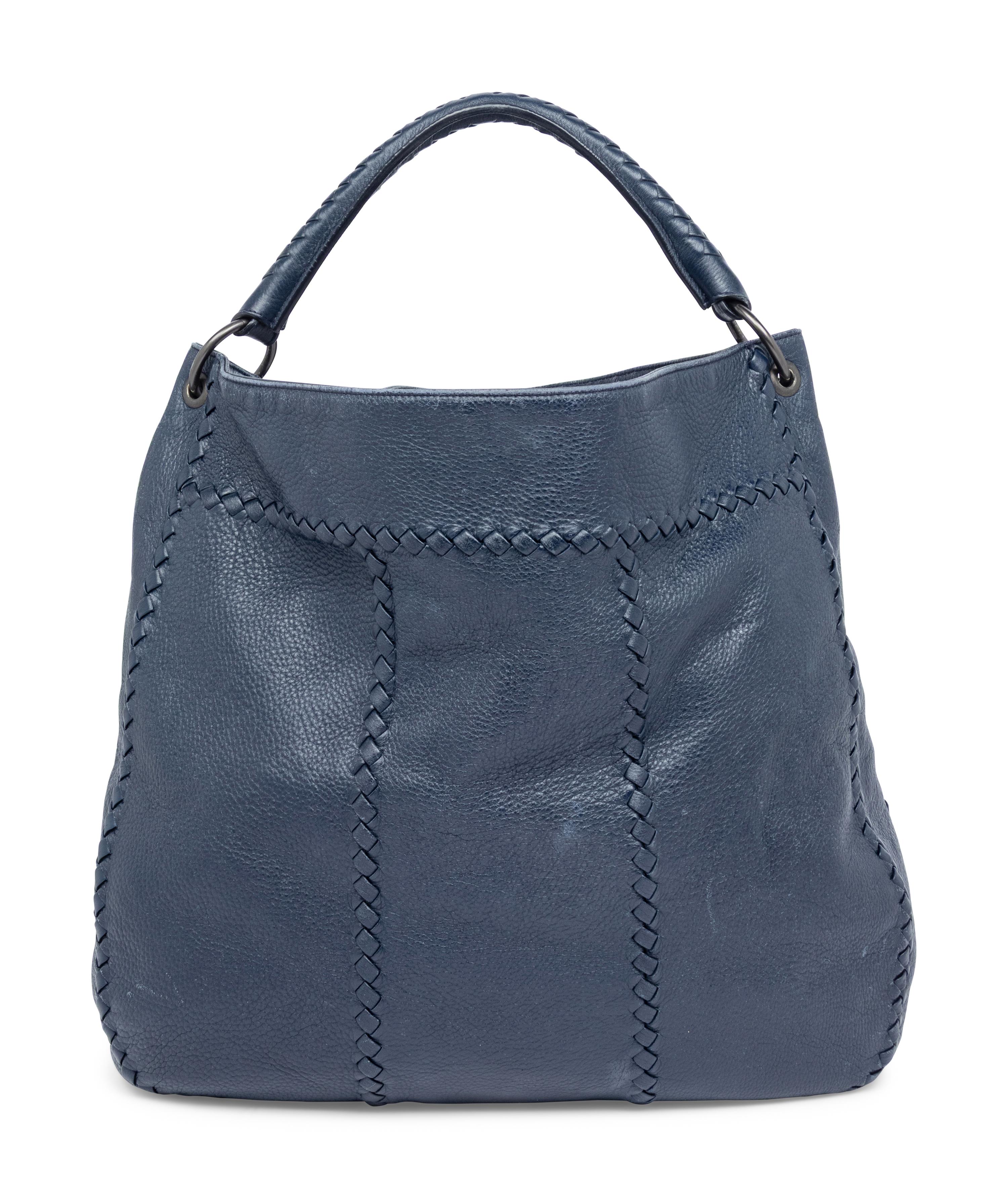 Bottega Veneta, Navy Grained Leather Hobo Bag