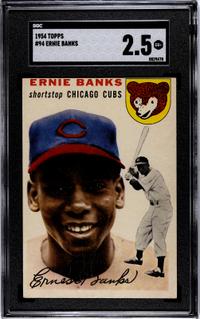 A 1954 Topps Ernie Banks Rookie Baseball Card No. 94 (SGC 2.5 GOOD+)