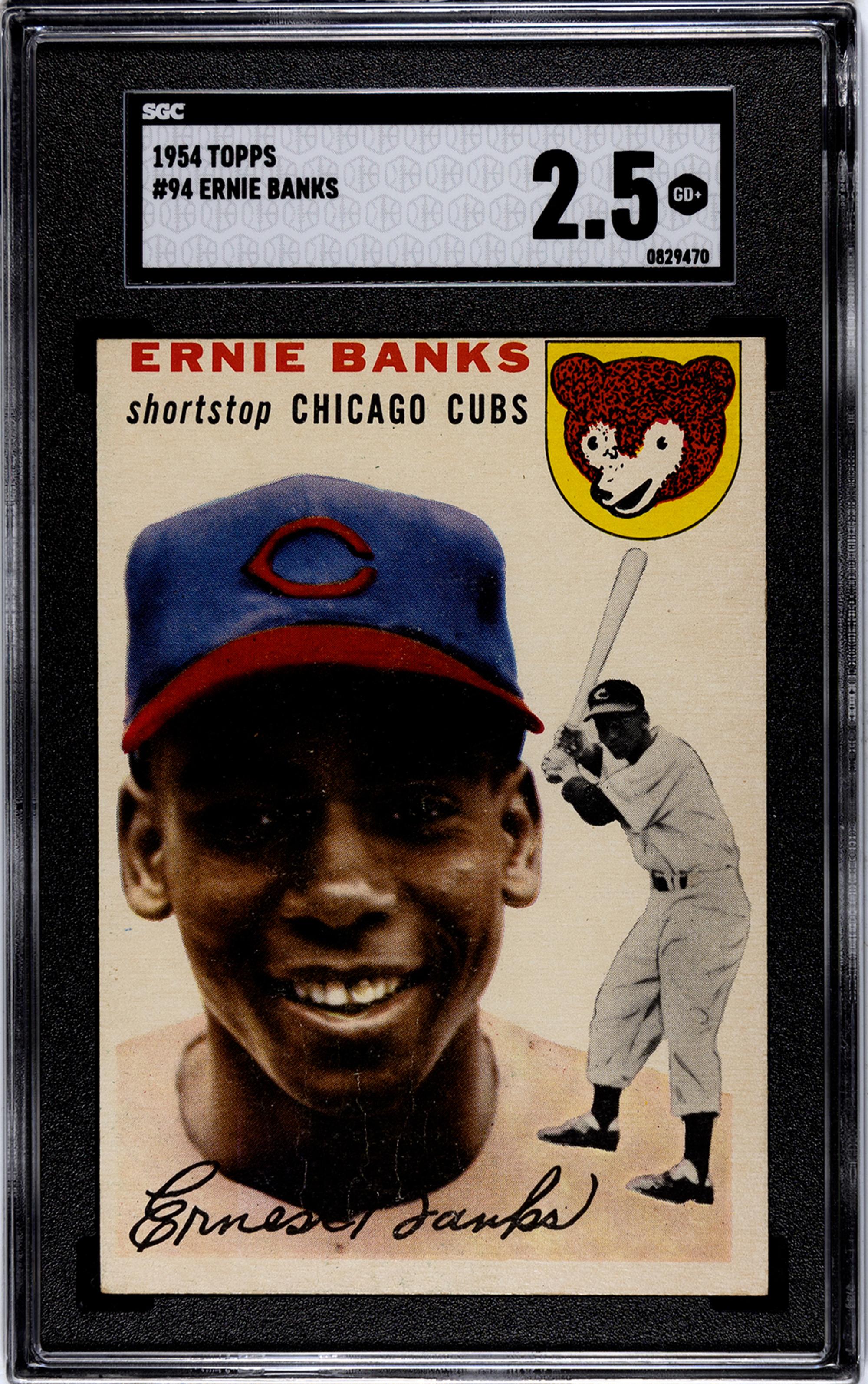 A 1954 Topps Ernie Banks Rookie Baseball Card No. 94 (SGC 2.5 GOOD+)