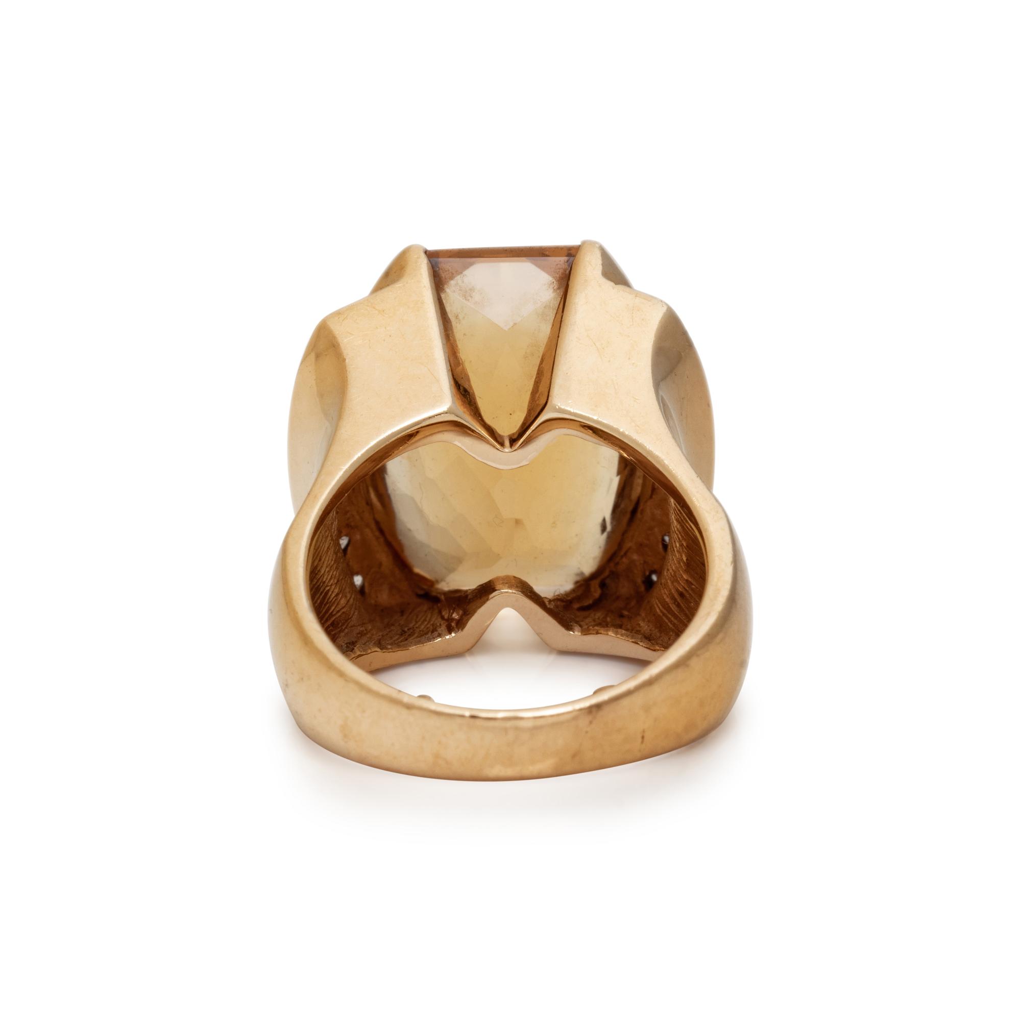 CITRINE AND DIAMOND RING