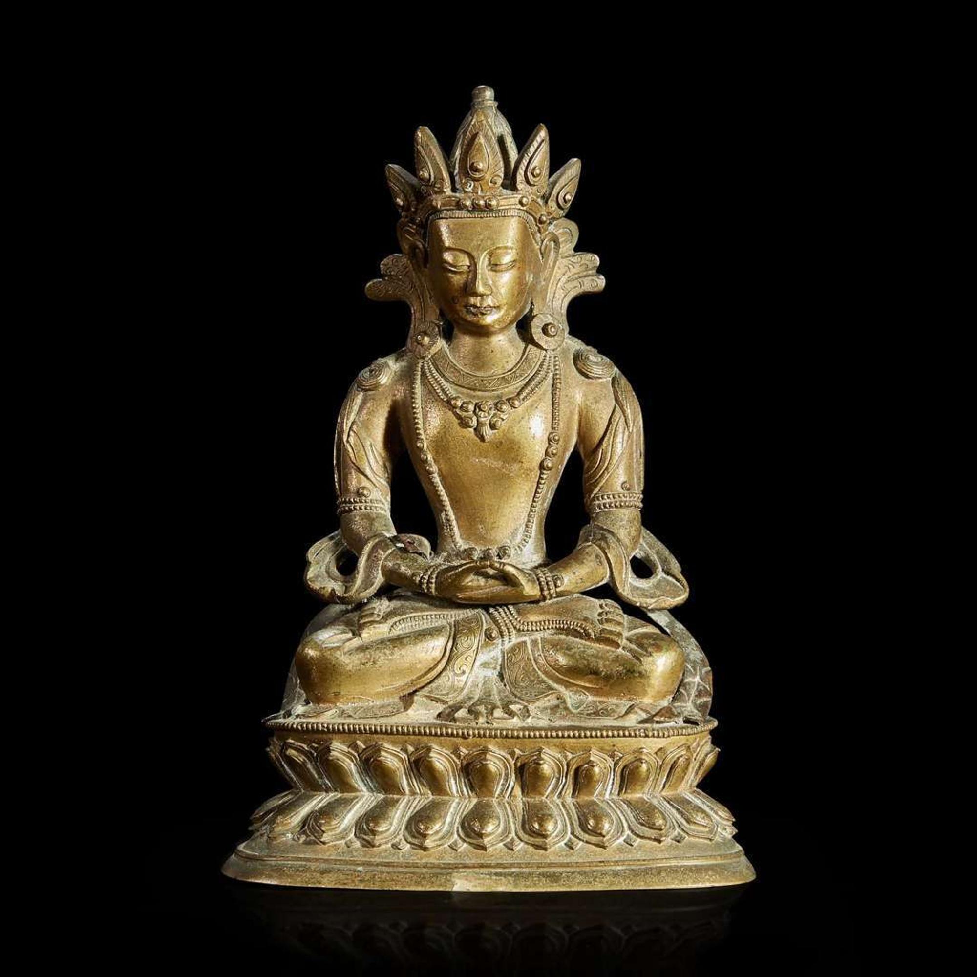 A Tibeto-Chinese bronze figure of a Bodhisattva