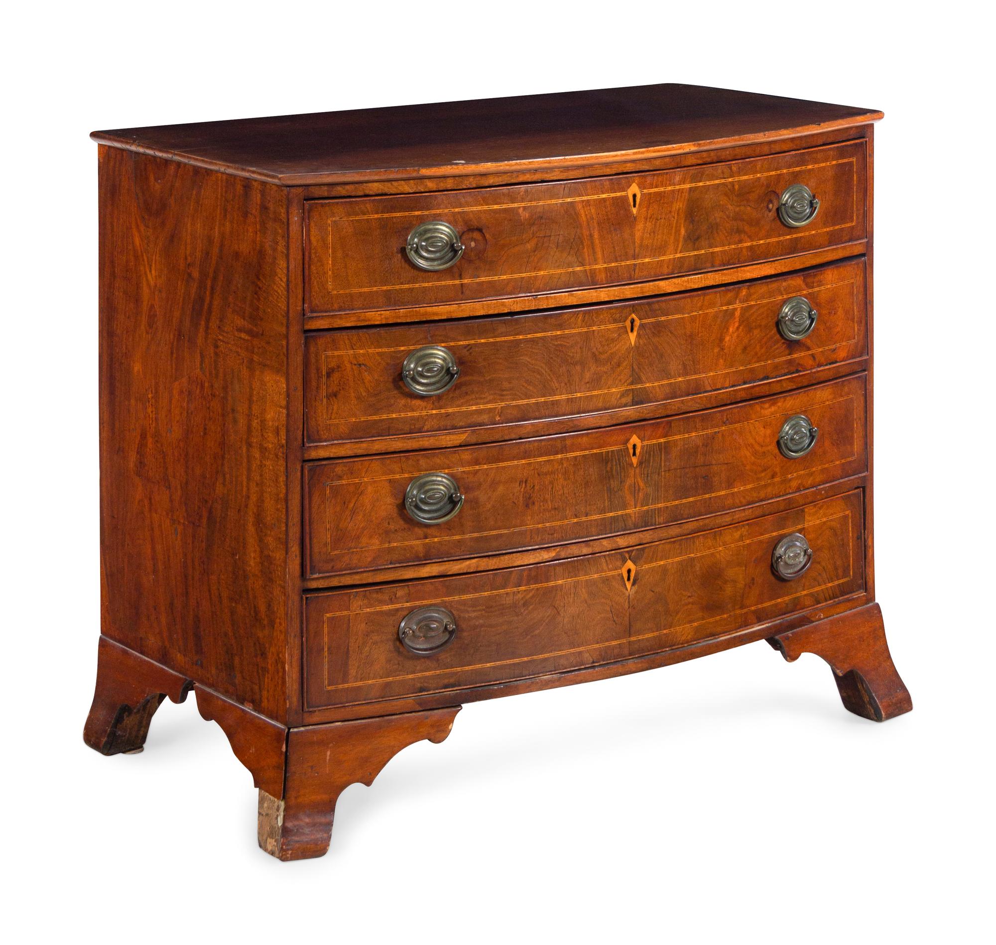 A George III Mahogany Bowfront Chest of Drawers