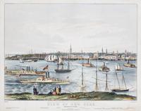 CURRIER, NATHANIEL New York, 1849 View of New York from Brooklyn Heights, hand-colored lit... — New York, 1849