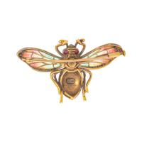 EVELYN CLOTHIER, DIAMOND, MULTIGEM AND PLIQUE-À-JOUR ENAMEL BEE BROOCH