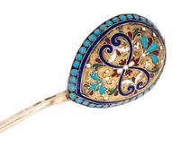Twelve Russian Enameled Silver Spoons