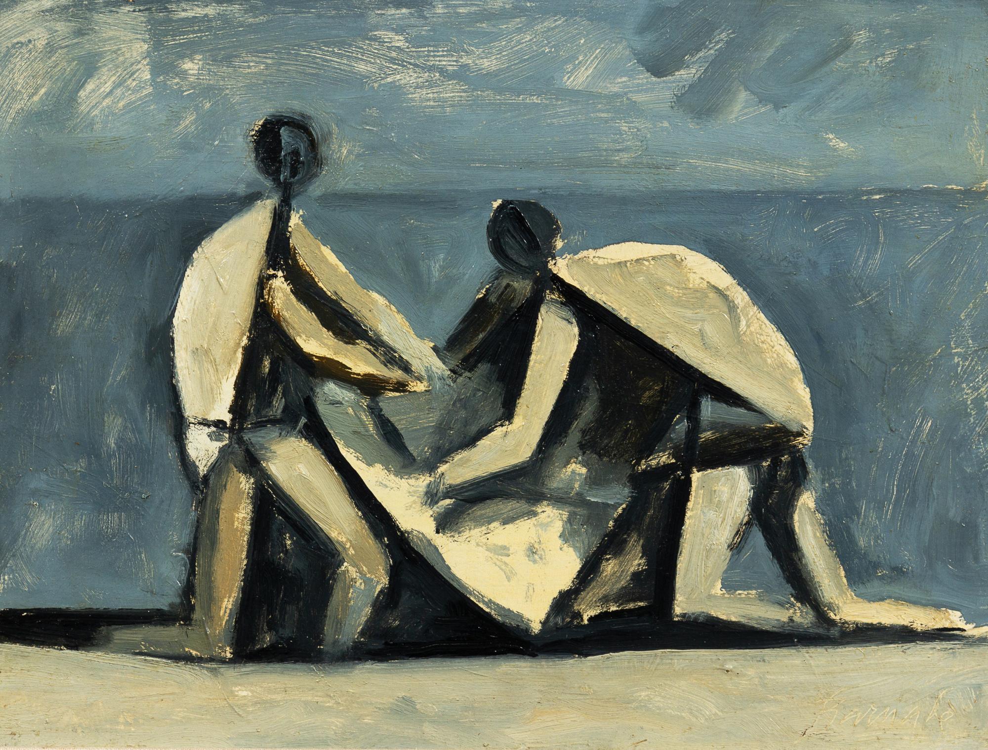 Duilio Barnabe, (Italian, 1914-1961), Pescatori, 1957