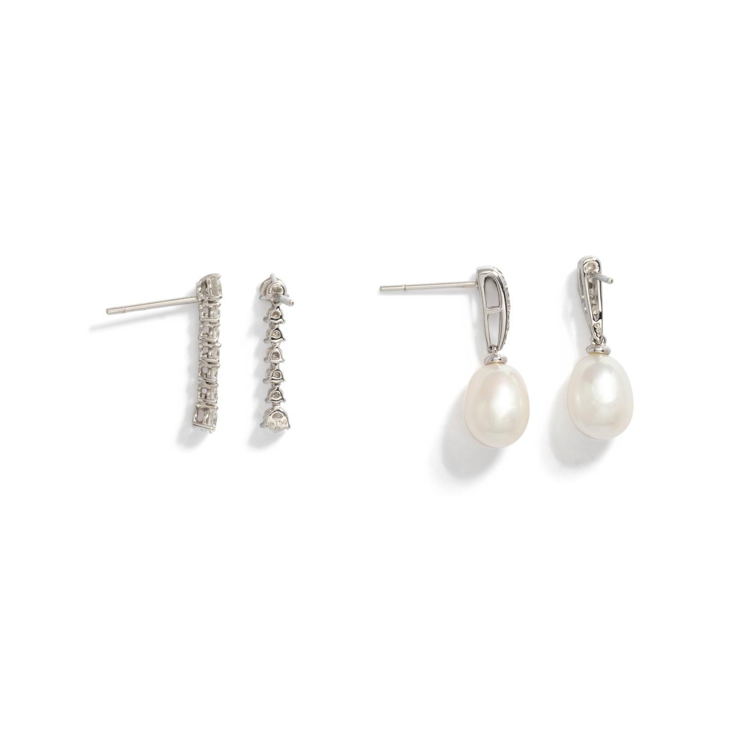 COLLECTION OF DIAMOND AND CULTURED PEARL JEWELRY