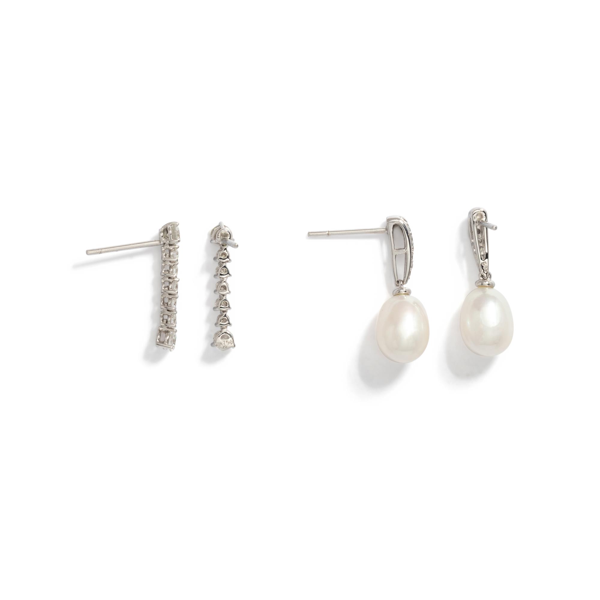 COLLECTION OF DIAMOND AND CULTURED PEARL JEWELRY